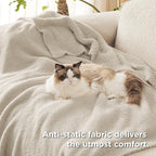 Bedsure Beige Knit Throw Blanket - Image 5