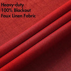 MIULEE Linen Curtains for Bedroom 100% Blackout Thermal Insulated Red Grommet - Image 5
