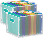 samstar 2 Pack Hanging File Organizer, Mesh File Folder Box Filing Box File Cabinet Organizer Storage Boxes, Letter Size