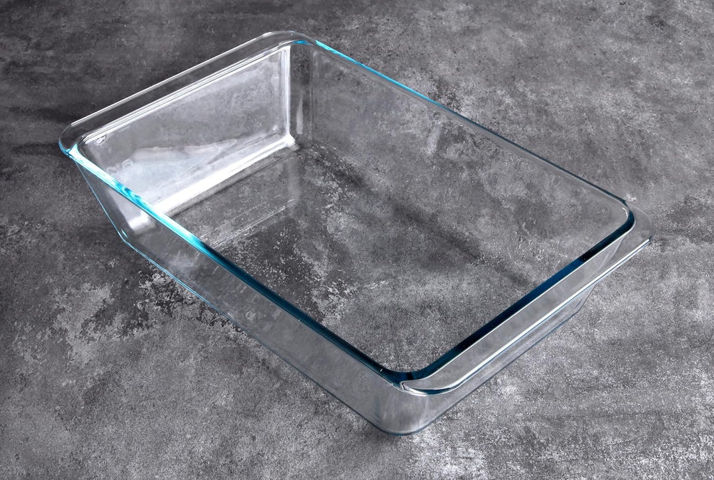 Deep Clear Glass Baking Dish, Rectangular Tempered Glass Baking Pan, The Largest casserole dish. -5.4 Liter