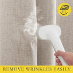 NICETOWN Oatmeal Vintage Open Linen Weave Flax Thermal Curtains, 100% Blackout - Image 8