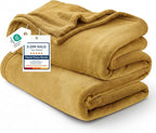Bedsure GentleSoft Fleece Blanket Twin Size Yellow by BEDSURE