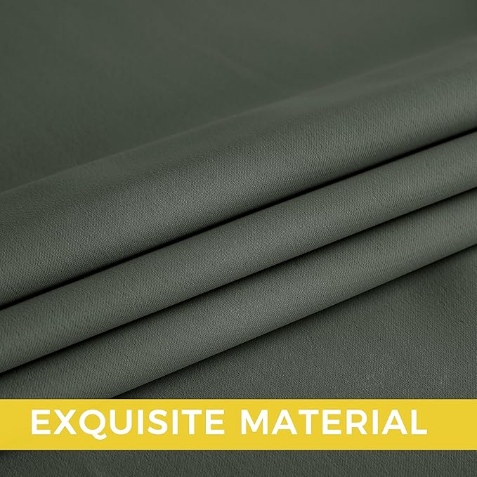 NICETOWN Room Darkening Draperies Curtains Panels, 2 Panels Dark Mallard W52 x - Image 7