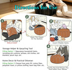 Thgonwid Unstuffed Moroccan Faux Leather Pouf Ottoman Cover with Storage - Boho Chic Multi-Use Footrest for Living Room, Bedroom, Patio - Round Ethnic Floor Cushion & Decorative Accent, Black&White