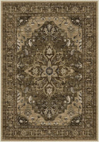 Area Rugs Round 8ft Washable Non-Slip, Floral Vintage Distress Print Pattern by RELEANY