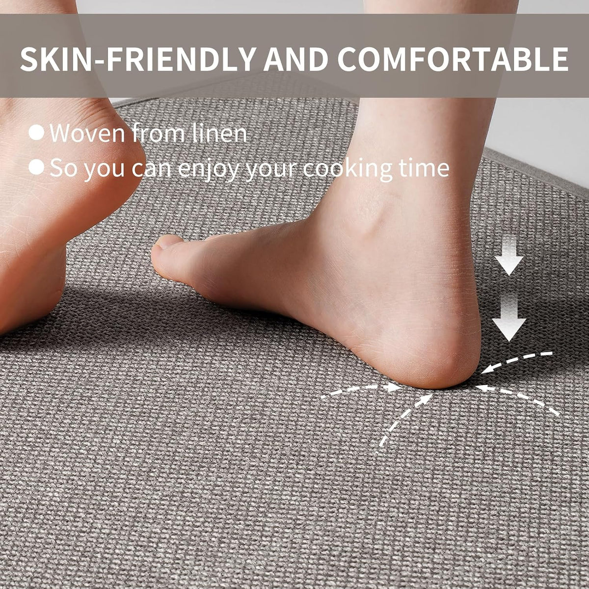 YDKGL Kitchen Rugs Kitchen Mats for Floor Non Slip Washable Gray 17"x30"