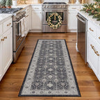 Hallway 2x5 Washable Runner Rug: Oriental Stain Resistant Kitchen Entryway Rugs - Image 2
