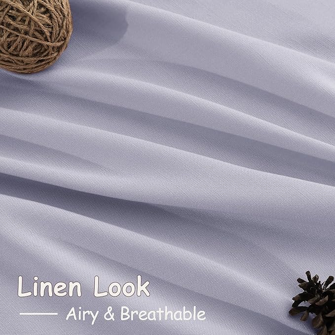 Nanspring Lavender Purple Linen Curtains 102 Inches Long - Image 4