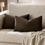 GIGIZAZA Brown Velvet Pillow Covers 12x20, Small Solid Throw Pillow Covers by GIGIZAZAFocusingonhomedecoration