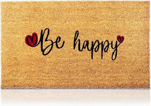 Be Happy - 17"x29" - Coir Door Mat - Welcome Mats by AmaruDoorMats