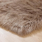 Goolela Fluffy Faux Fur Rug for Bedroom Light Brown Beige 2x3 Furry Fuzzy - Image 9
