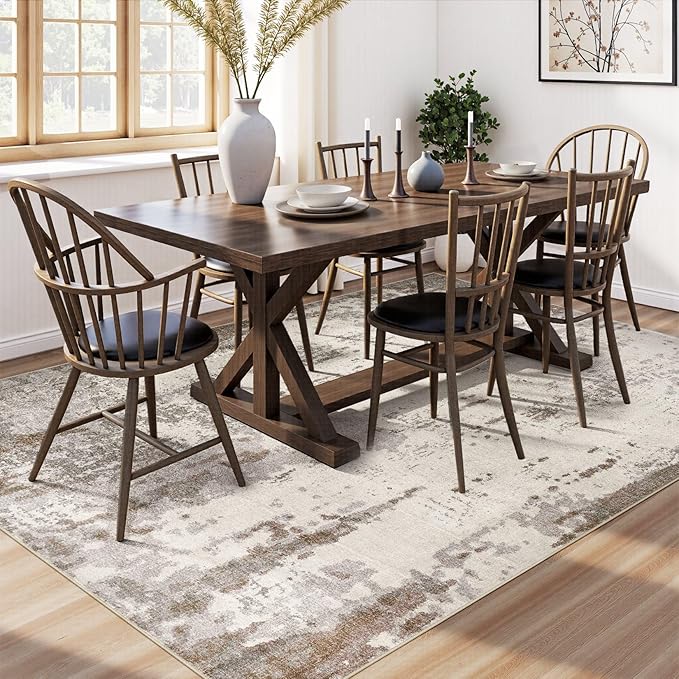 UERMEI Area Rug Living Room Rugs-Washable Neutral Modern Abstract Soft Thin - Image 4