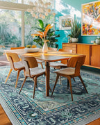 RELEANY Area Rugs 5'x8' Washable Non-Slip, Floral Vintage Distress Print - Image 2