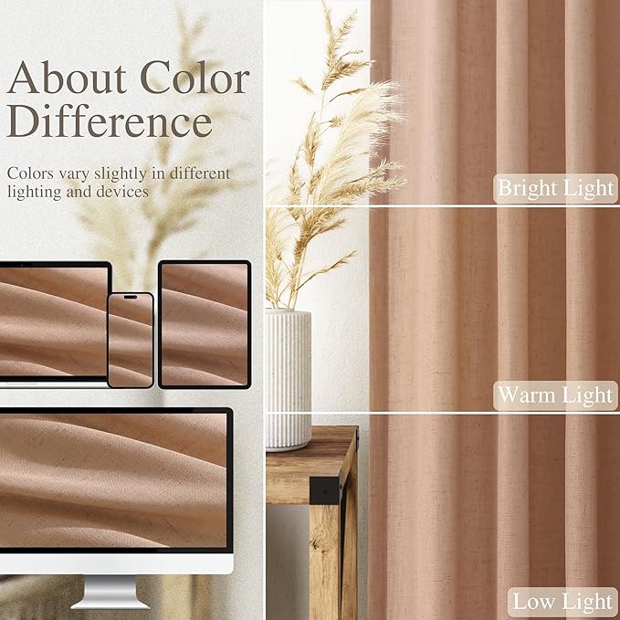 Nanspring Linen Curtains 108 Inches - Image 5
