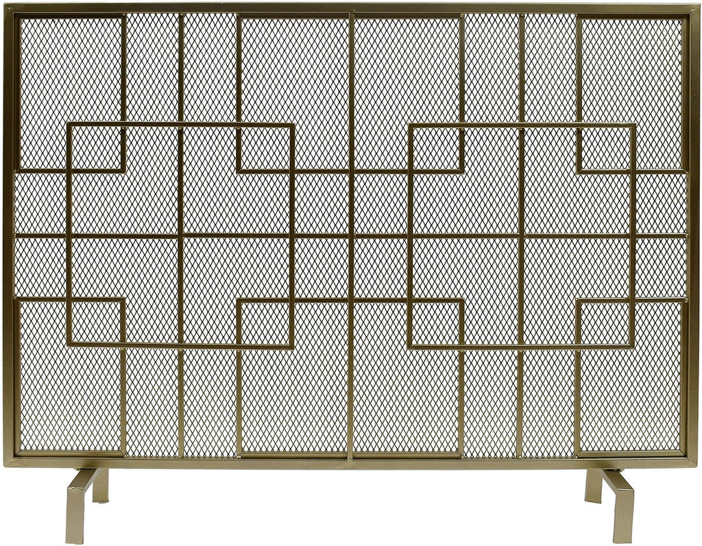 Christopher Knight Home Dorothy Modern Single Panel Iron Firescreen, Gold Finish
