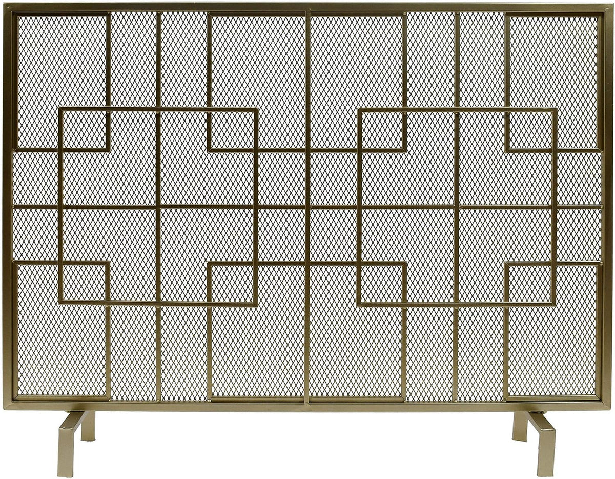 Christopher Knight Home Dorothy Modern Single Panel Iron Firescreen, Gold Finish