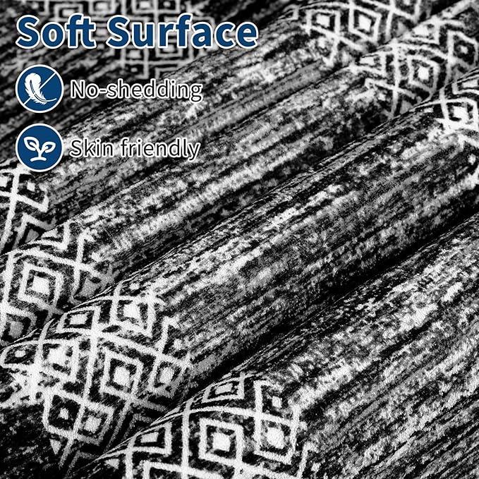GarveeHome Large Washable Rug 9x12 Modern Geometric Non Slip, Distressed - Image 4