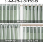 Nanspring Aqua Green Linen Curtains 108 Inches Long - Image 2