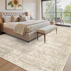 12x15 Washable Area Rug Beige Neutral Abstract Living Room Large Carpet Non - Image 9