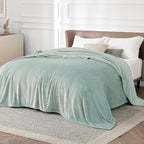 Bedsure GentleSoft Fleece Blanket California King Sage Green - Image 2