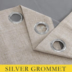 NICETOWN Oatmeal Linen Complete Blackout Curtains 48 inches - Image 6