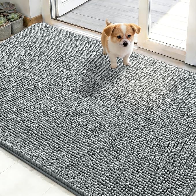 OLANLY Dog Door Mat for Muddy Paws 48x30, Absorbs Moisture and Dirt, Absorbent by OLANLY