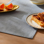 ZeeMart Rustic Cotton Linen Table Runner, 13x72 Inches Blue Ashes