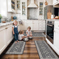 Washable 4-Piece Kitchen Floor Mats: Farmhouse Non-Slip Kitchen Sink Rug Easy by HYHAOYUNLAI