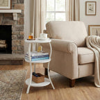 YEAKOO Small Round Side Table,3-Tier Slim Waist End Table for Small Spaces