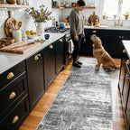 Washable 2x5 Kitchen Area Rug: Non-Slip Abstract Water-Resistant Entryway Rug - Image 2