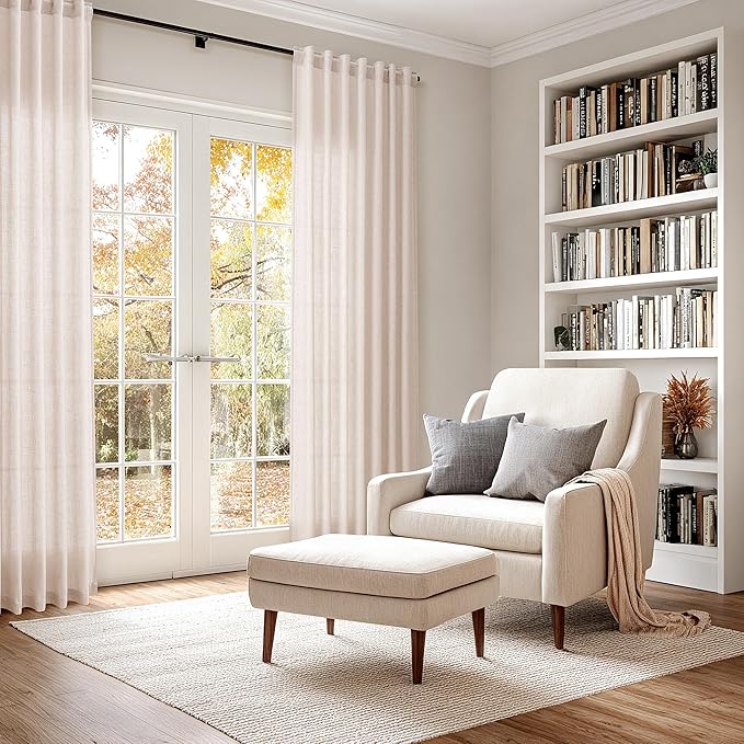 Natural White Linen Curtains 72 Inches Long - Image 6