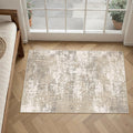 PureCozy Beige Area Rug 2x3 Machine Washable Modern Abstract Entryway Carpet by PureCozy