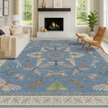 Washable Living Room Rug 8x10, Dusty Blue Area Rugs by HazoHaus