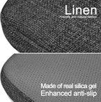 BUYUE Friendly Woven Fabric Magnetic Bar Stool Cushion 1 Piece, Enhanced Anti-Slip Breathable Small Chair Seat Pad for Café Bistro Stackable Metal Stool (Square, Dark Gray, 1)
