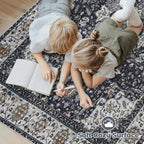 Area Rug 8x10 Washable Rug, Vintage Boho Medallion Rugs Non-Slip Soft Low Pile - Image 4