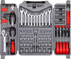 CARTMAN 123-Piece Socket Wrench Tool Set, Auto And Home Repair Kit Case Box