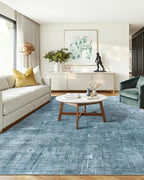 Latte&Fog 8x10 Area Rugs for Living Room, Large Blue Modern Abstract Washable - Image 4