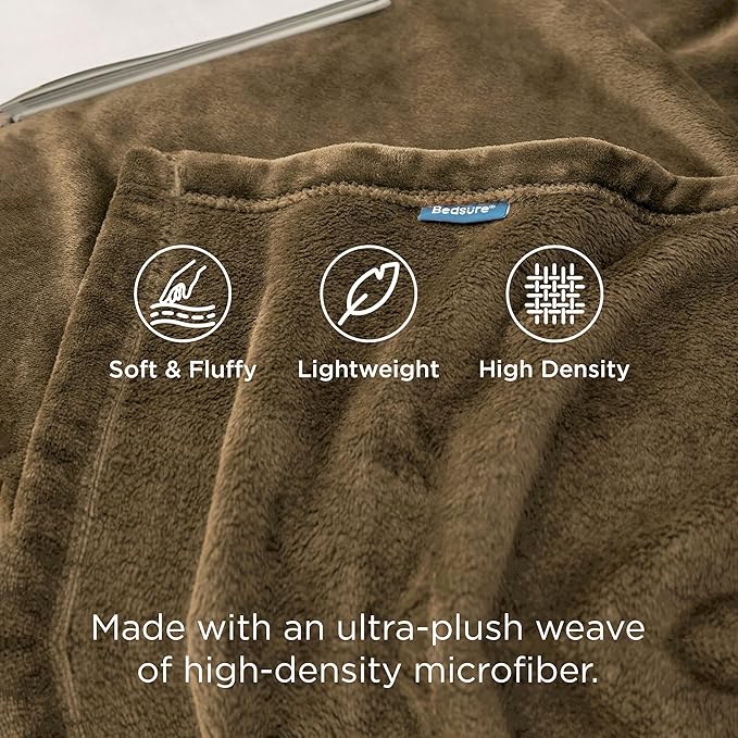 Bedsure GentleSoft Fleece Throw XL Blanket Camel - Image 3