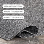 nuLOOM Wynn Charcoal Solid Power Loomed Indoor/Outdoor Runner Rug, 2' x 12'