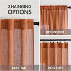 MIULEE Orange Curtains 90 Inch Length 2 Panels - Image 2