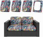 hyha 4Pcs Patio Cushion Covers, Stretch Outdoor Couch Cushion Covers Replacement by hyha