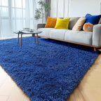 ONASAR Navy Blue Area Rugs for Living Room Bedroom, 5x8 Fluffy Bedside Rug - Image 9