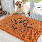 OLANLY Dog Door Mat for Muddy Paws 36x24, Paw Print Design, Absorbs Moisture by OLANLY