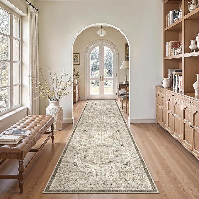 Madane Hallway Runner Rug 2'6''x12' Kitchen Runner, Non Slip Vintage Runners - Image 3