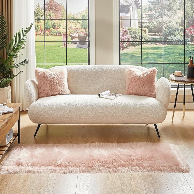AMTOVO Faux Fur Rug, 2 x 6 ft Runner Area Rugs - Image 4