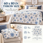 Snowflake Throw Blanket 60x80 Inches, Soft Lightweight Winter Blanket