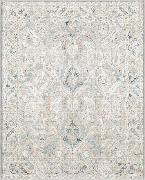 8x10 Area Rugs for Living Room, Machine Washable Non Slip Vintage Retro Rugs by PhonzenuoCarpet