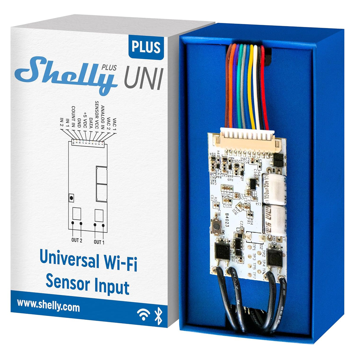 Shelly Plus Uni Smart Wi-Fi and Bluetooth Operated Module, Dry Contact