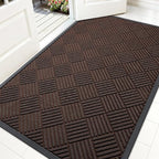 OLANLY Front Door Mat Outside Entrance 59x34, Heavy Duty Sturdy Natural Rubber by OLANLY