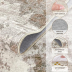 UERMEI 2x3 Entryway Area Rug: Washable Neutral Modern Abstract Small Rug - Image 5